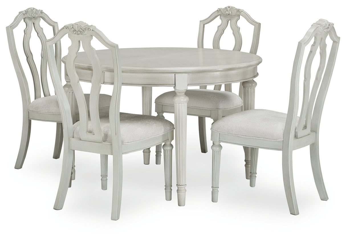 Montelaine Dining Table and 4 Chairs in Antique White from Ashley - Luna Furniture