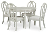 Montelaine Dining Table and 4 Chairs in Antique White from Ashley - Luna Furniture