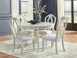 Montelaine Dining Table and 4 Chairs in Antique White from Ashley - Luna Furniture