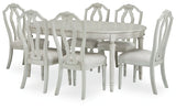 Montelaine Dining Table and 6 Chairs in Antique White from Ashley - Luna Furniture