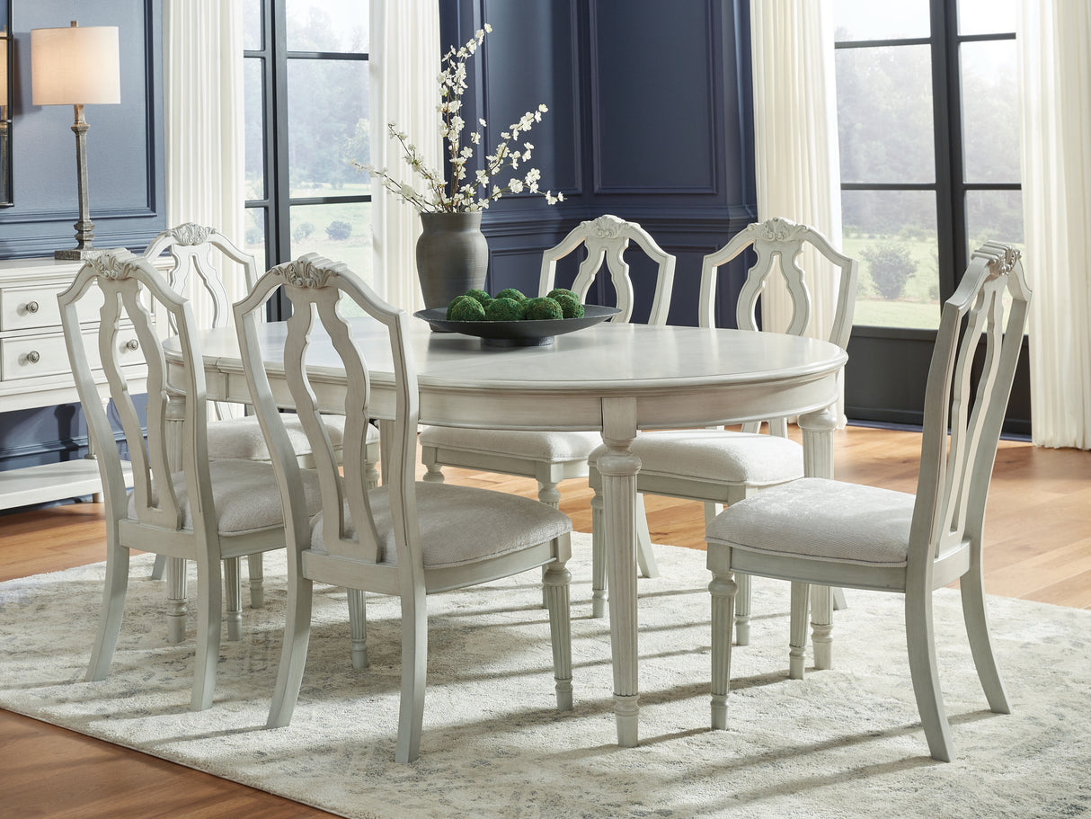 Montelaine Dining Table and 6 Chairs in Antique White from Ashley - Luna Furniture