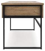 Montia Home Office Desk with Chair and Storage in Light Brown from Ashley - Luna Furniture