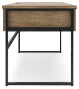 Montia Home Office Desk with Chair and Storage in Light Brown from Ashley - Luna Furniture