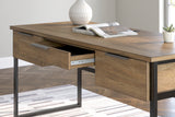 Montia Home Office Desk with Chair and Storage in Light Brown from Ashley - Luna Furniture