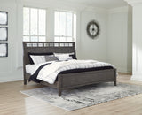 Montillan California King Panel Bed with Dresser in Grayish Brown - PKG016247