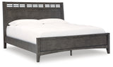 Montillan California King Panel Bed with Mirrored Dresser and Chest in Grayish Brown from Ashley - Luna Furniture