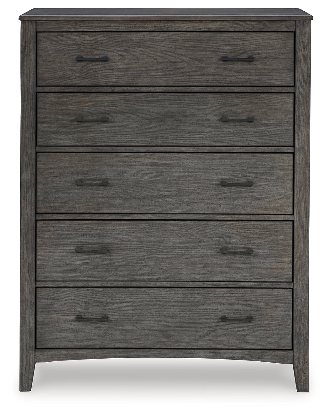 Montillan California King Panel Bed with Mirrored Dresser, Chest and Nightstand in Grayish Brown - PKG015967