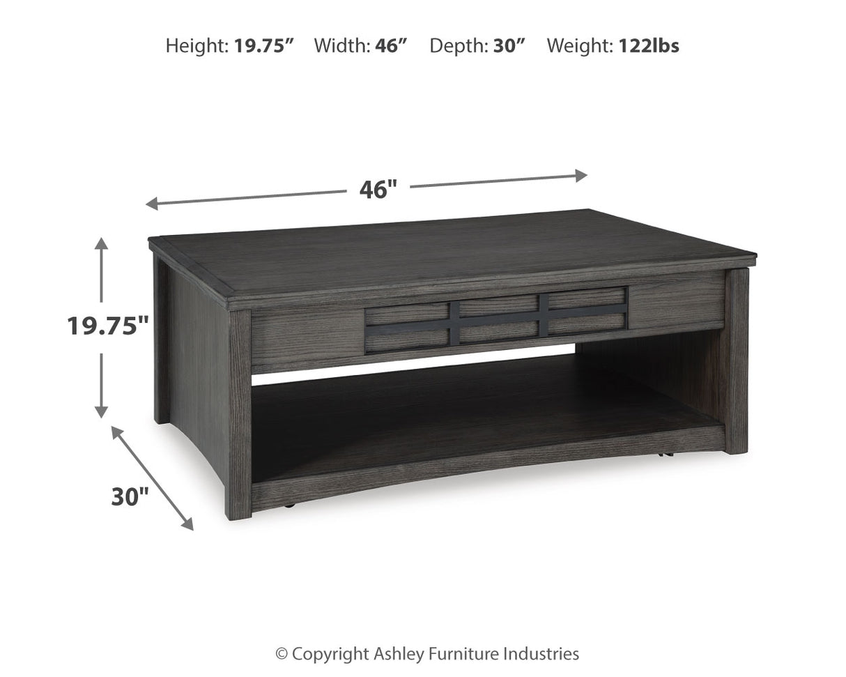 Montillan Coffee Table with 1 End Table in Grayish Brown - PKG015854