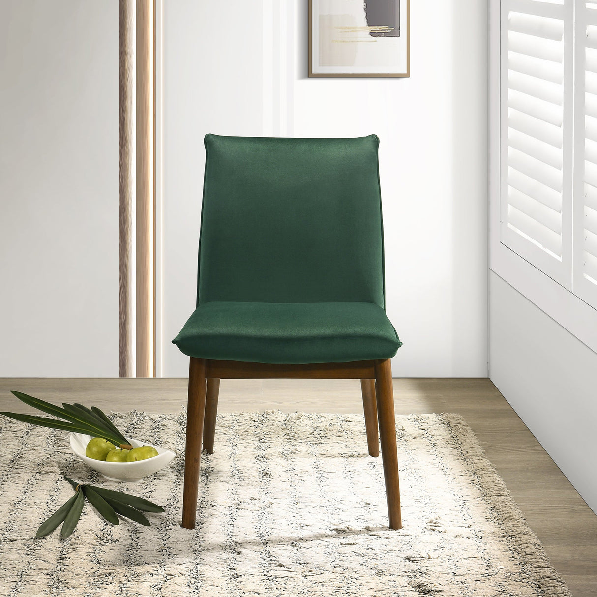 Monza Dark Green Velvet Dining Chair (Set Of 2) - DCH00403302