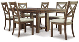 Moriville Dining Table and 6 Chairs in Grayish Brown - PKG002100