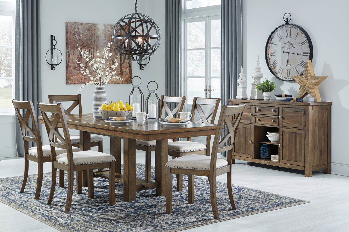 Moriville Dining Table and 6 Chairs in Grayish Brown - PKG002100