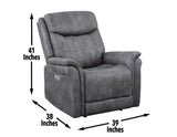 Morrison Dual-Power Recliner, Stone from Steve Silver - Luna Furniture