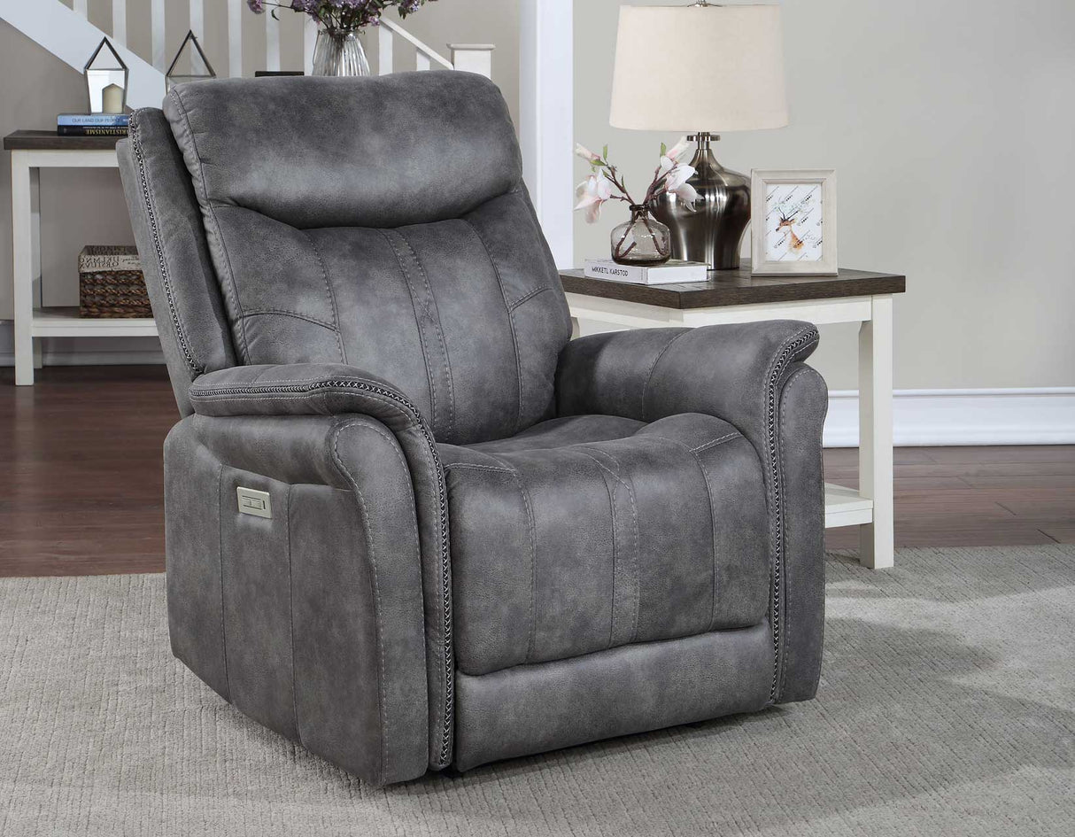 Morrison Dual-Power Recliner, Stone from Steve Silver - Luna Furniture