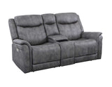 Morrison Dual-Power Reclining Console Loveseat, Stone from Steve Silver - Luna Furniture