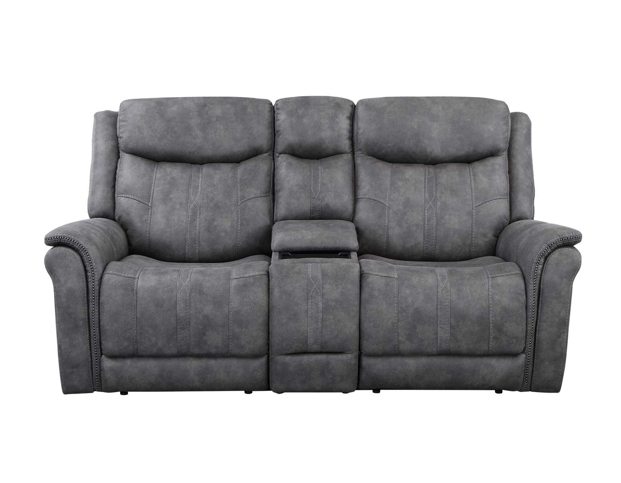 Morrison Dual-Power Reclining Console Loveseat, Stone from Steve Silver - Luna Furniture