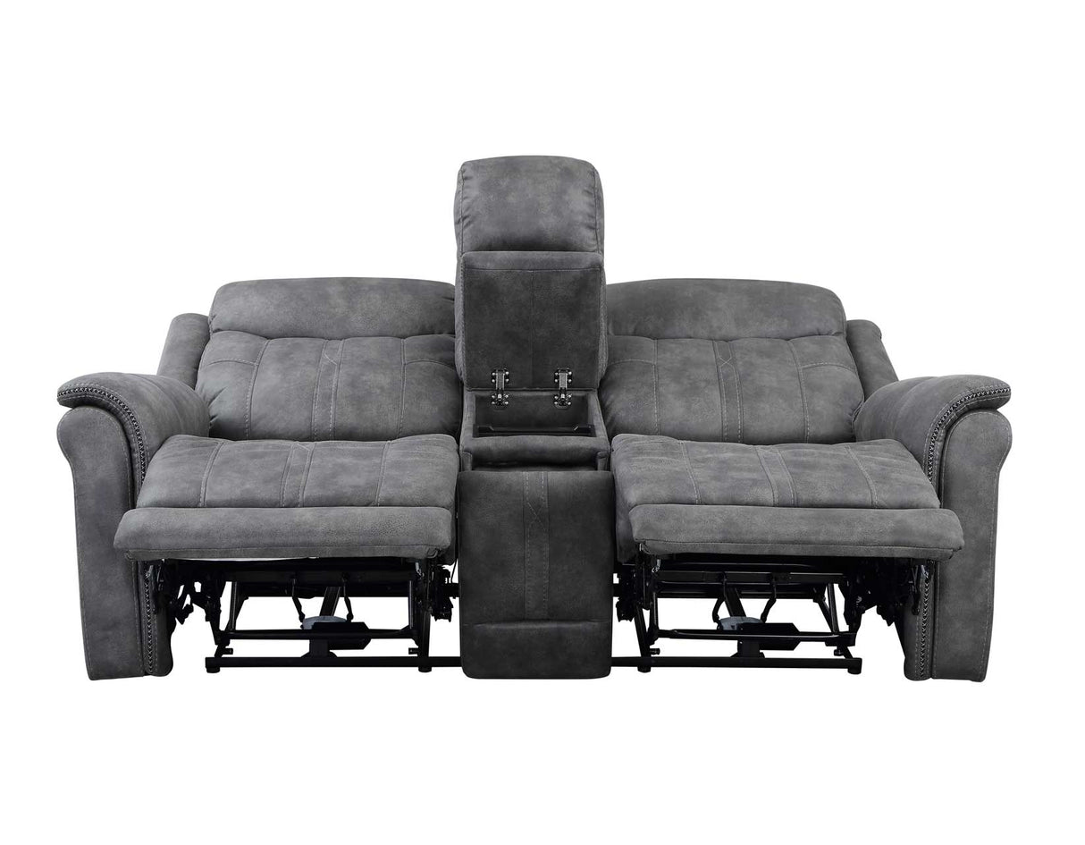 Morrison Dual-Power Reclining Console Loveseat, Stone from Steve Silver - Luna Furniture