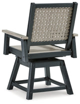 Mount Valley Outdoor Dining Table and 6 Chairs in Driftwood/Black - PKG014889