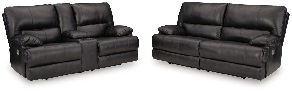 Mountainous Sofa, Loveseat and Recliner in Eclipse - PKG018553