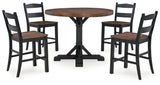 Multi Valebeck Counter Height Dining Table and 4 Barstools - PKG016051