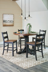 Multi Valebeck Counter Height Dining Table and 4 Barstools - PKG016051