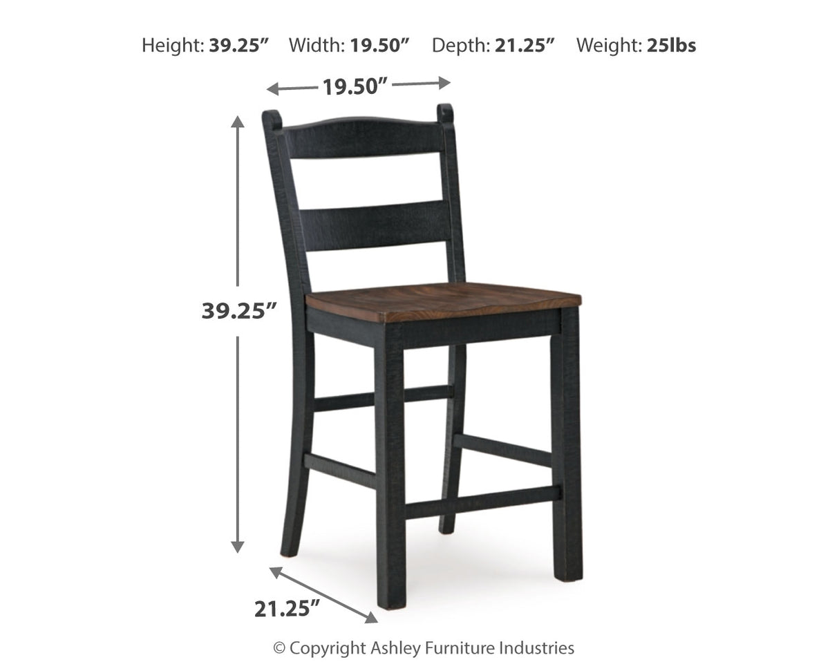 Multi Valebeck Counter Height Dining Table and 4 Barstools with Storage - PKG016052