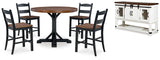 Multi Valebeck Counter Height Dining Table and 4 Barstools with Storage - PKG016052