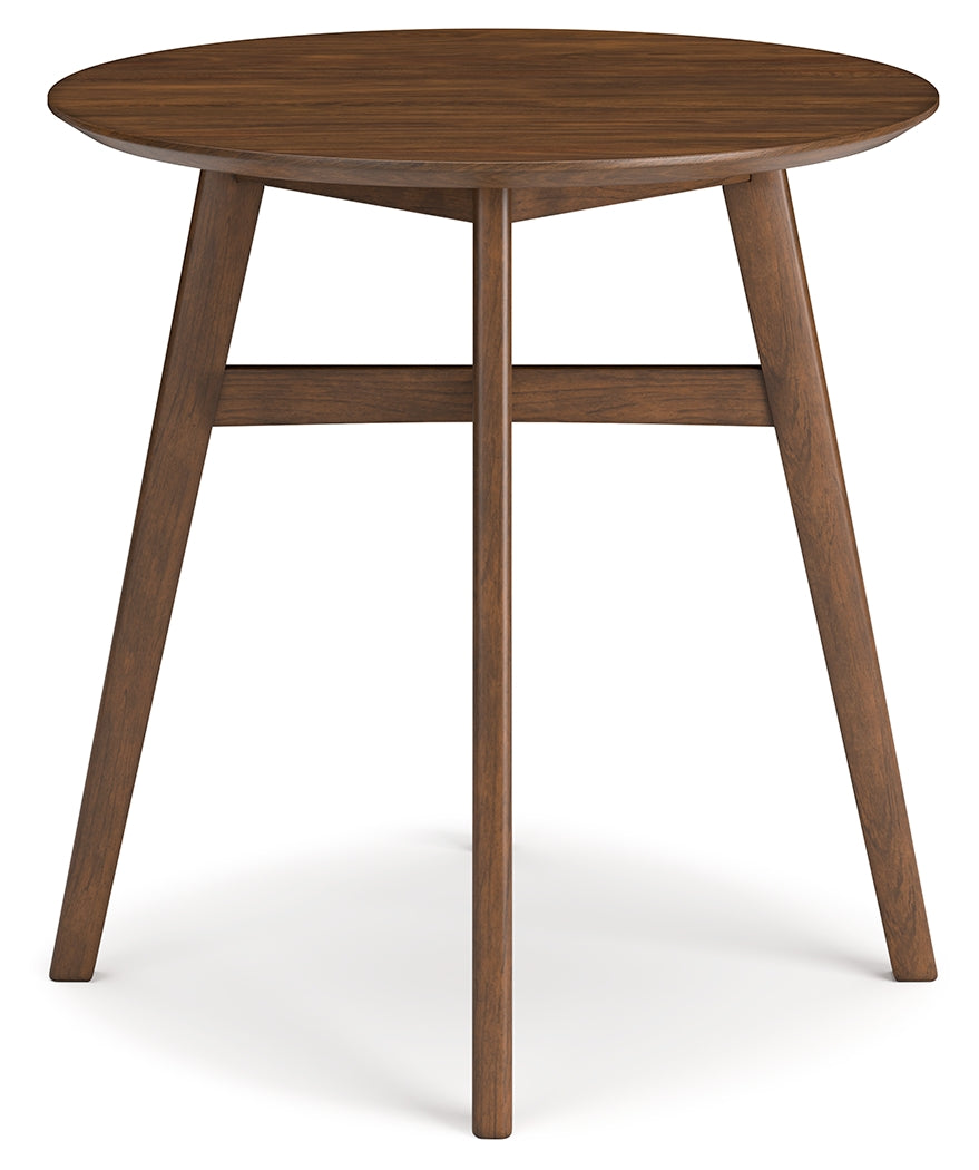 Mustard/Brown Lyncott Counter Height Dining Table and 4 Barstools - PKG015481