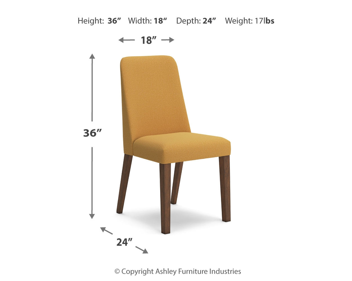 Mustard/Brown Lyncott Dining Table and 4 Chairs - PKG015477