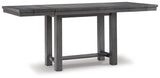 Myshanna Counter Height Dining Table and 6 Barstools in Gray from Ashley - Luna Furniture