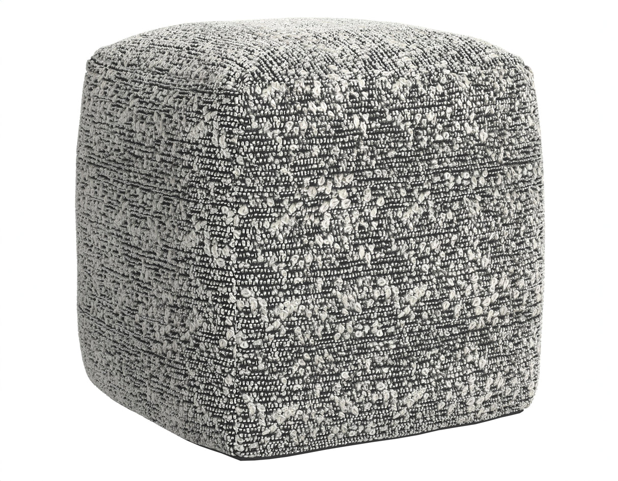 Nahara Boucle Black Woven Square Pouf from Steve Silver - Luna Furniture