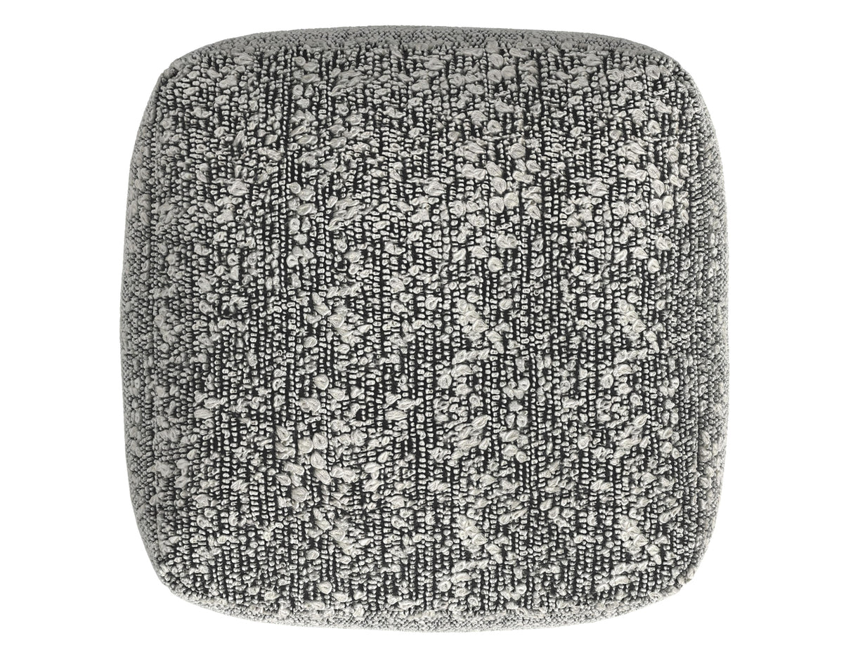 Nahara Boucle Black Woven Square Pouf from Steve Silver - Luna Furniture