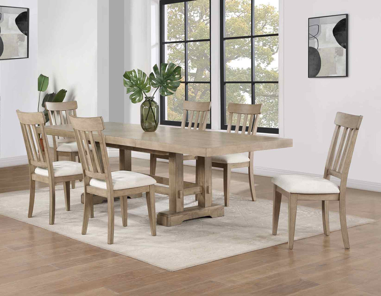 Napa 108-inch Dining Table with 2/18-inch Leaves, Sand - NP500TS