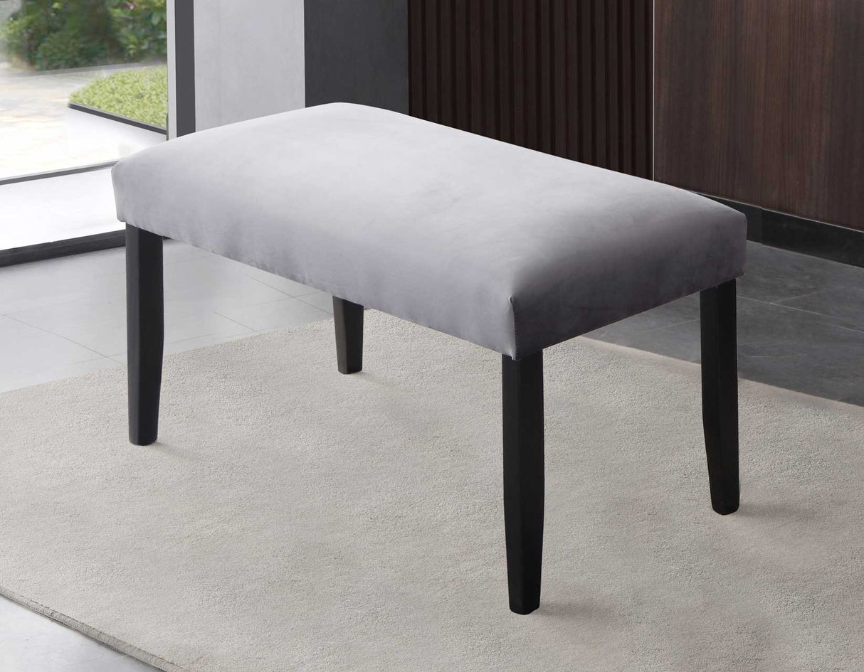 Napoli Dining Bench, Gray Velvet - NL500BNG