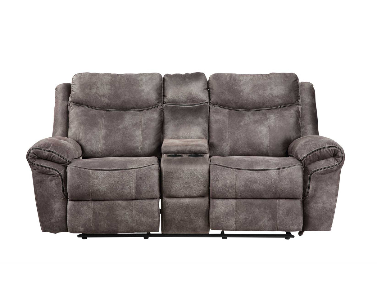 Nashville Manual Glider Recliner Console Loveseat, Grey - NH850CLG