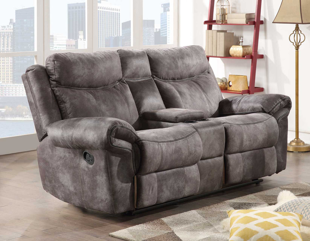 Nashville Manual Glider Recliner Console Loveseat, Grey - NH850CLG