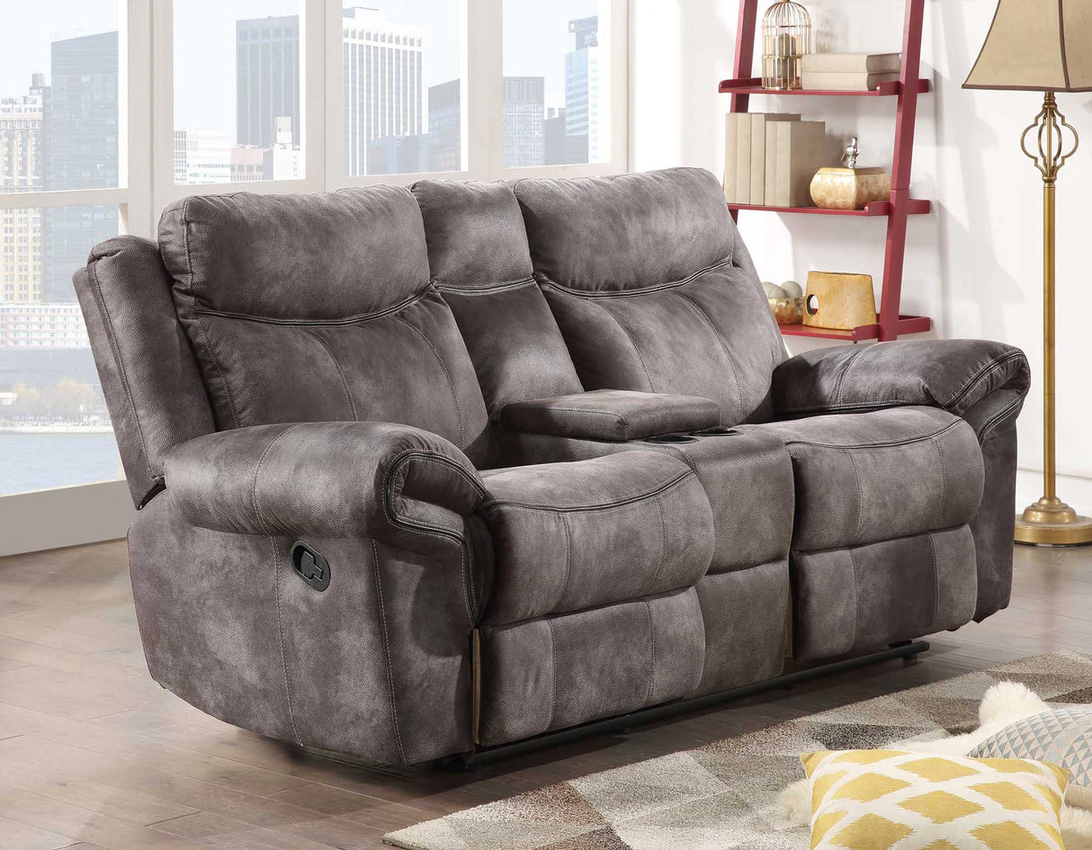 Nashville Manual Glider Recliner Console Loveseat, Grey - NH850CLG