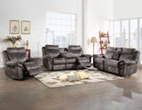 Nashville Manual Glider Recliner Console Loveseat, Grey - NH850CLG