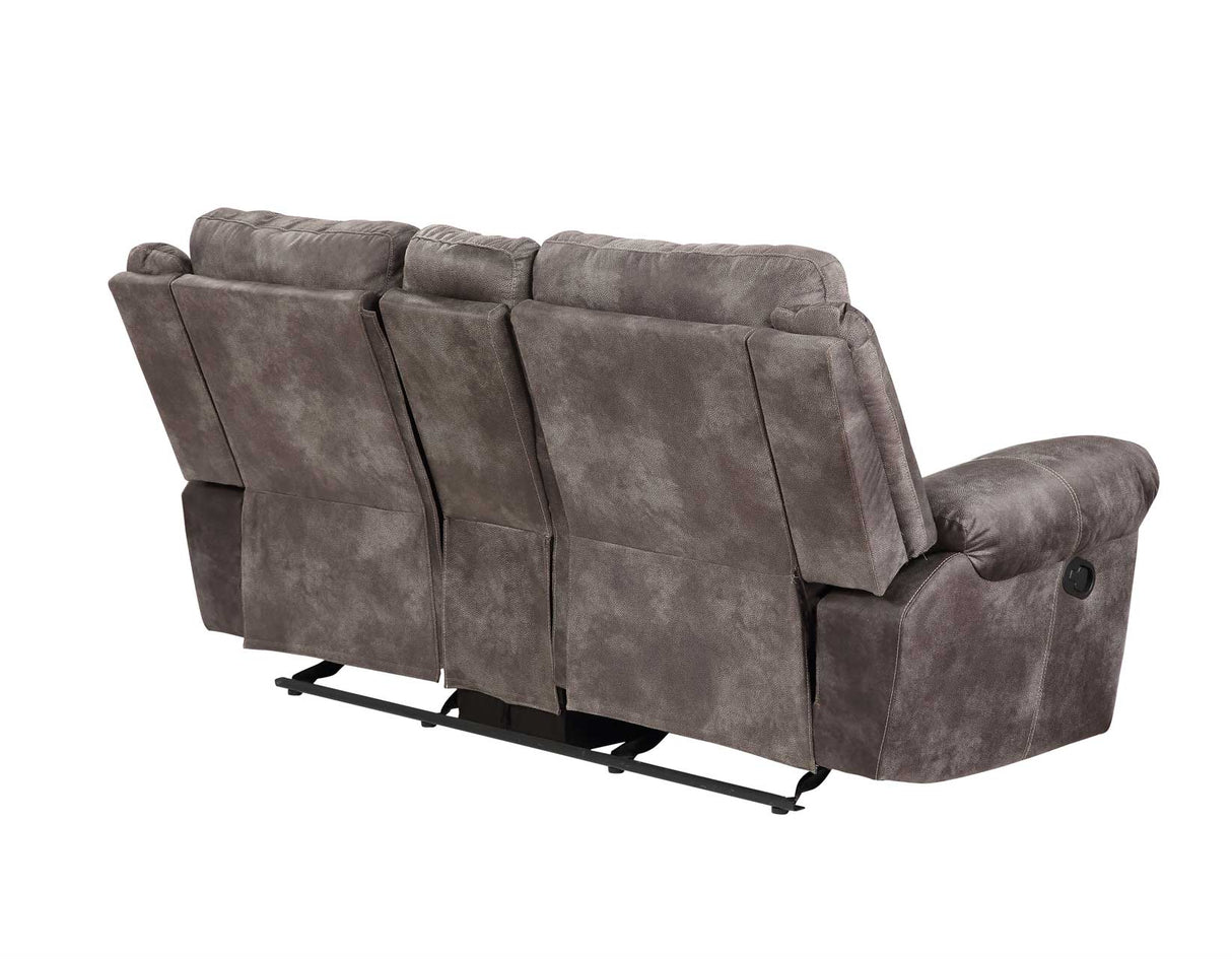 Nashville Manual Glider Recliner Console Loveseat, Grey - NH850CLG