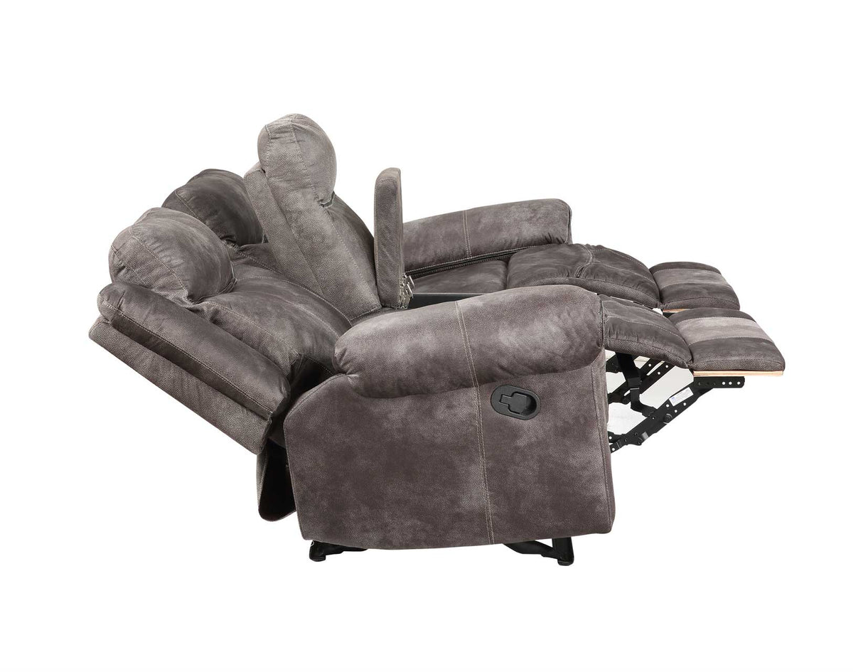 Nashville Manual Glider Recliner Console Loveseat, Grey - NH850CLG