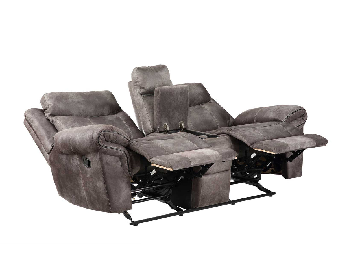 Nashville Manual Glider Recliner Console Loveseat, Grey - NH850CLG