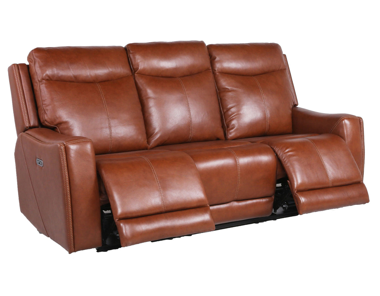 Natalia Coach Leather 3-Piece Dual Power Reclining Living Room Set from Steve Silver - Luna Furniture