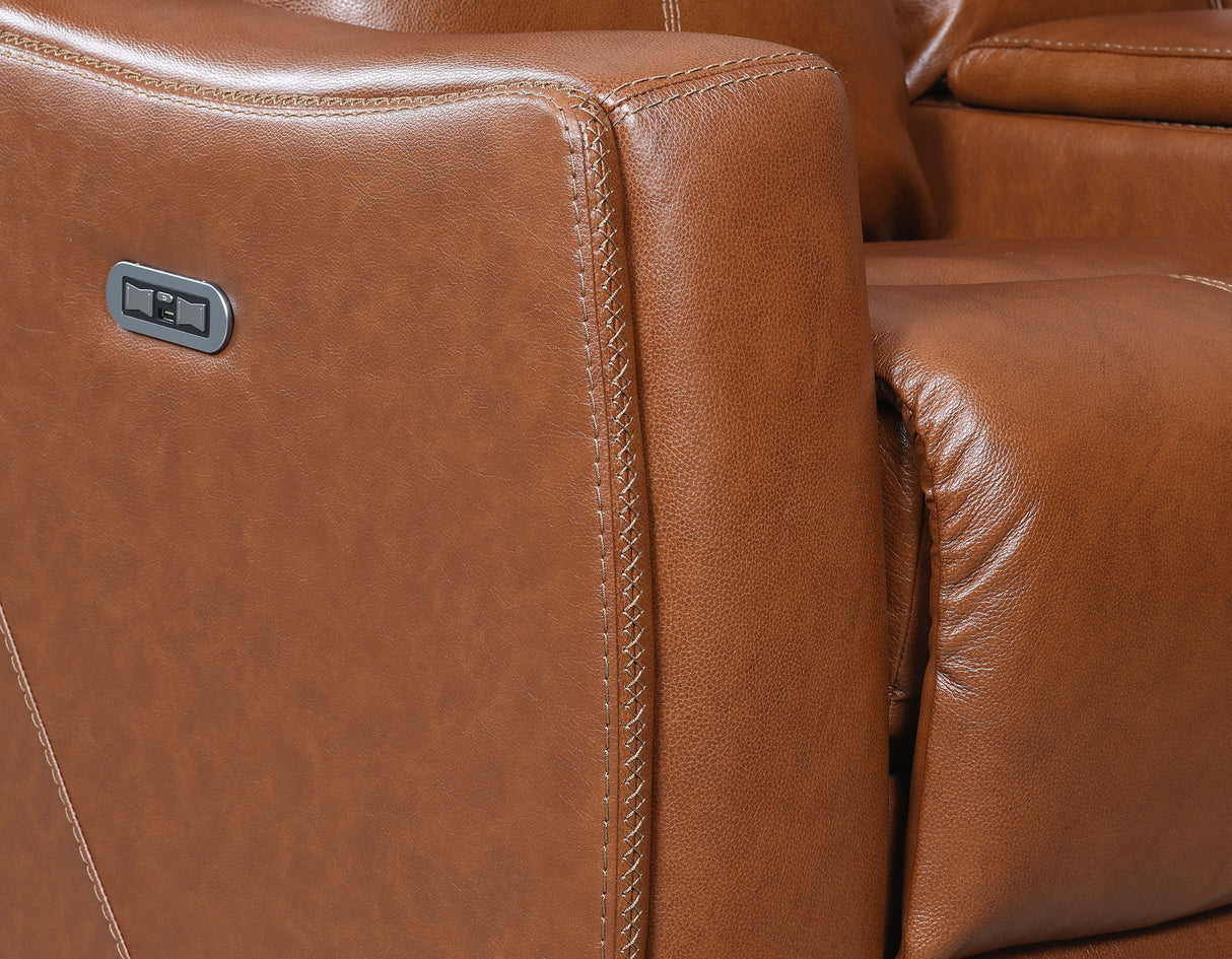 Natalia Dual-Power Leather Recliner, Coach from Steve Silver - Luna Furniture