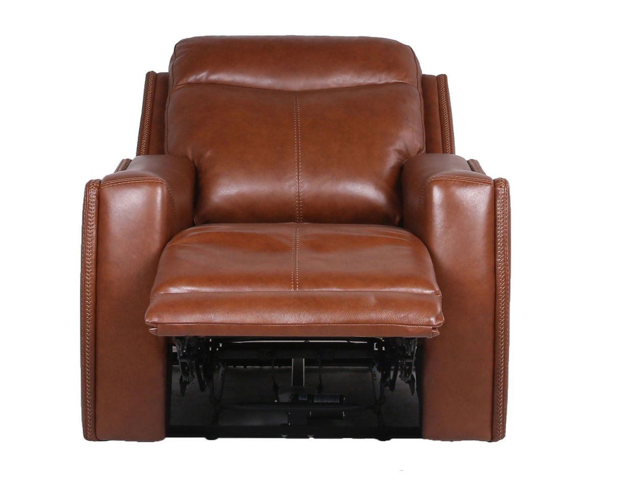 Natalia Dual-Power Leather Recliner, Coach from Steve Silver - Luna Furniture