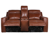 Natalia Dual-Power Reclining Console Loveseat, Coach from Steve Silver - Luna Furniture