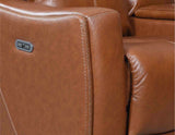 Natalia Dual-Power Reclining Console Loveseat, Coach from Steve Silver - Luna Furniture