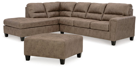 Navi 2-Piece Sectional with Ottoman in Fossil - PKG016506