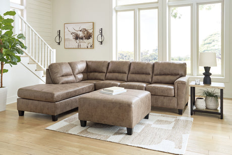 Navi 2-Piece Sectional with Ottoman in Fossil - PKG016506