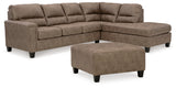 Navi 2-Piece Sectional with Ottoman in Fossil - PKG016507