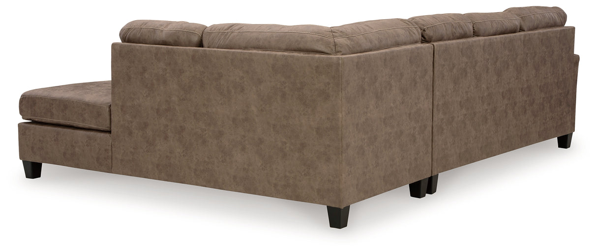 Navi 2-Piece Sectional with Ottoman in Fossil - PKG016507