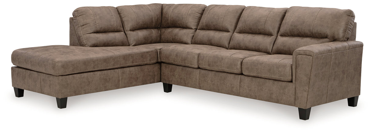 Navi 2-Piece Sectional with Ottoman in Fossil - PKG016508